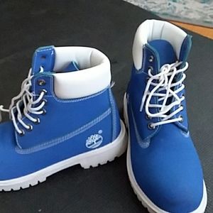 Timberland Blue and White Boots